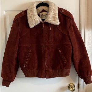Vintage 100% leather bomber jacket